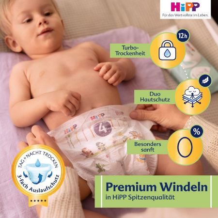 👶🏻 3 x 31er Pack HiPP Extra Weiche Premium Windeln 2 (4 5Kg) ab 9,40€ (statt 21€)