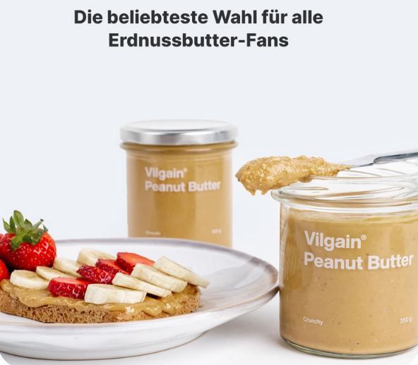 🥜 1Kg Vilgain BIO Crunchy Erdnussbutter ab 9€ (statt 13€)