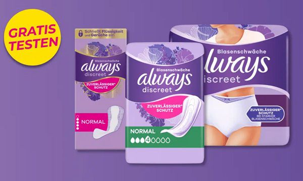 forme: 1 x Always Discreet gratis