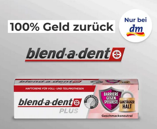 dm: blend a dent Plus Barriere gratis ausprobieren