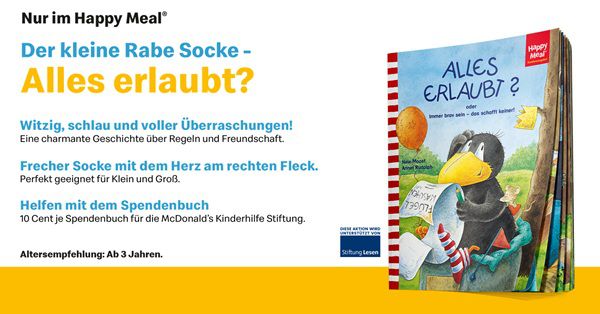 Neues Spendenbuch bei McDonalds: Der kleine Rabe Socke   Alles erlaubt?