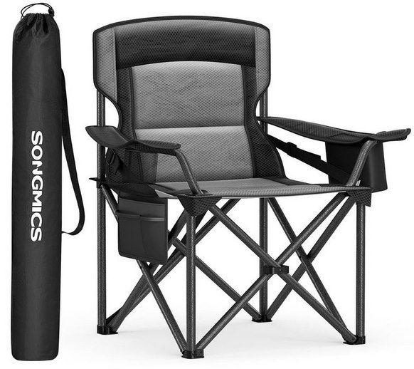 SONGMICS Campingstuhl mit Getränkehalter & Kühlfach für 30,99€ (statt 46€)