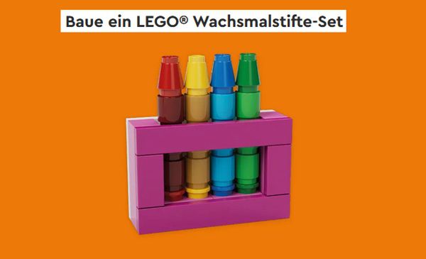 Gratis: LEGO Wachsmalstifte Set bei Bauaktion in LEGO® Stores am 28. & 29.05.