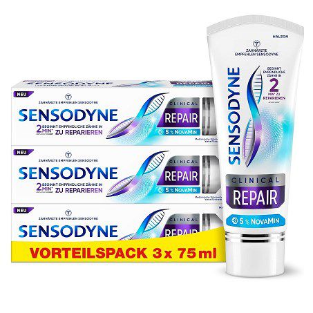 🦷 3x Sensodyne Clinical REPAIR 75ml mit 5 % NovaMin für 12,58€ (statt 21€)