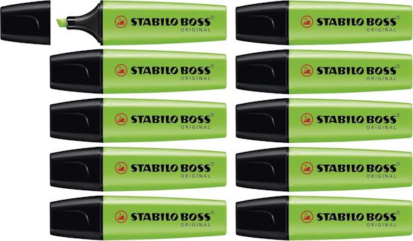 🟢 Fehler? 10x STABILO Textmarker BOSS ORIGINAL in Grün für 4,01€ (statt 15€)