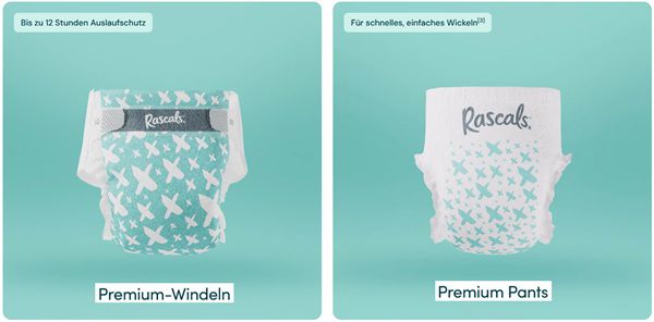 Rascals Windeln ausprobieren   bei Unzufriedenheit Geld zurück