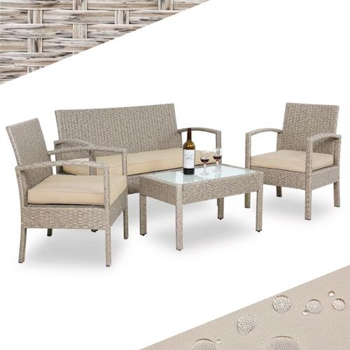 🍷 Casaria Polyrattan Garten-Sitzgruppe (2 Sessel, 1 Bank, 1 Tisch) ab 155,95€ (statt 200€)