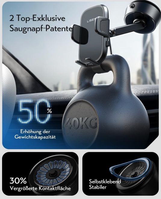 📱 LISEN Auto Vakuum Handyhalterung für 15,99€ (statt 22€)
