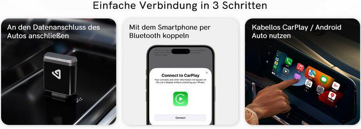 2in1 YolanAuto Wireless Adapter für Android Auto & CarPlay für 23,96€ (statt 30€)