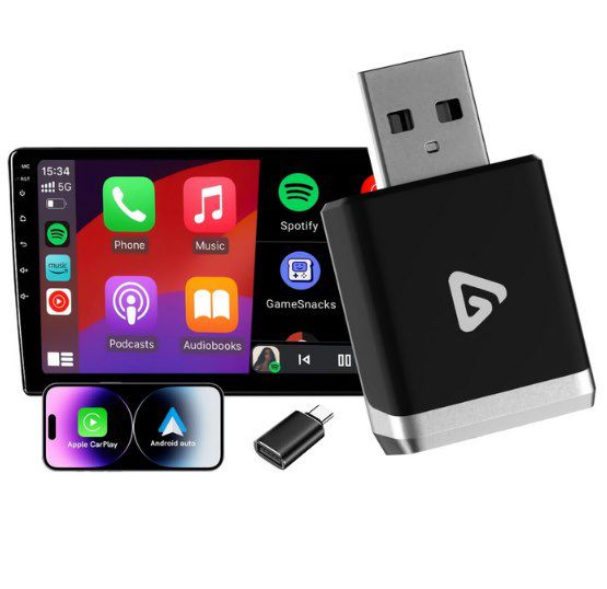 2in1 YolanAuto Wireless Adapter für Android Auto & CarPlay für 23,96€ (statt 30€)