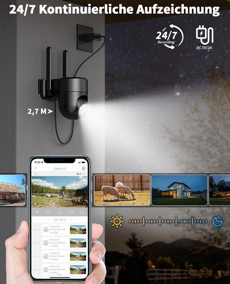 NUASI 2K 4G Außenüberwachungskamera mit Farb Nachtsicht für 29,22€ (statt 37€)