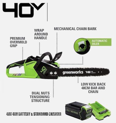 🪵 Greenworks GD40CS18 Brushless Kettensäge mit 40 cm für 169,99€ (statt 200€)