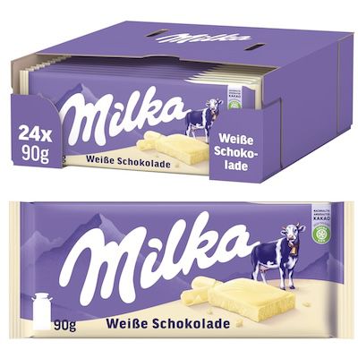 🍫 24x 90g Milka Weiße Schokolade Alpenmilch Tafel für 32,29€ (statt 40€)