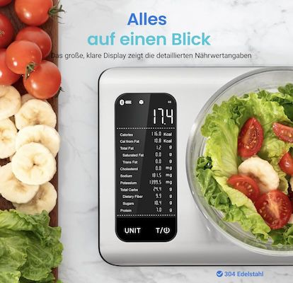 ⚖️📱🥗 Cosori digitale Küchenwaage mit Nährwertberechnung für 33,99€ (statt 45€)