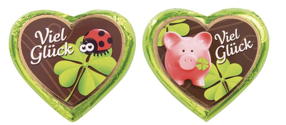🍀🍫 40 Günthart Pralinenherzen Viel Glück für 25,25€ (statt 40€)