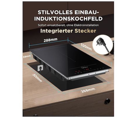 🍳 Midea Induktionskochfeld mit Flexzonen für 102€ (statt 120€)