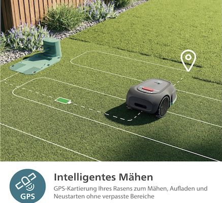 🌿📡 Philips RSL3000/10 Rasenmähroboter mit GPS Kartierung für 599,99€ (statt 680€)