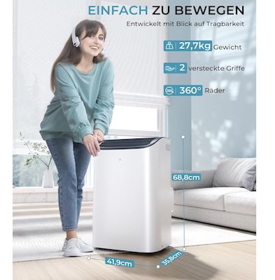 🌬️🥶 EUHOMY Mobile Klimaanlage mit 12000 BTU & Abluftschlauch für 365€ (statt 430€)