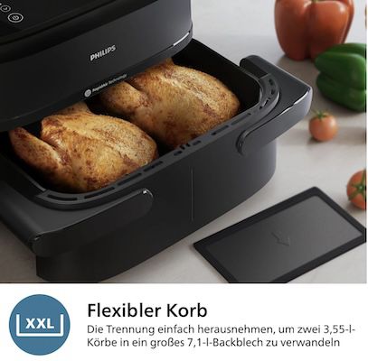 🍗 PHILIPS NA150/00 Heißluftfritteuse mit 7.1L für 100€ (statt 119€)