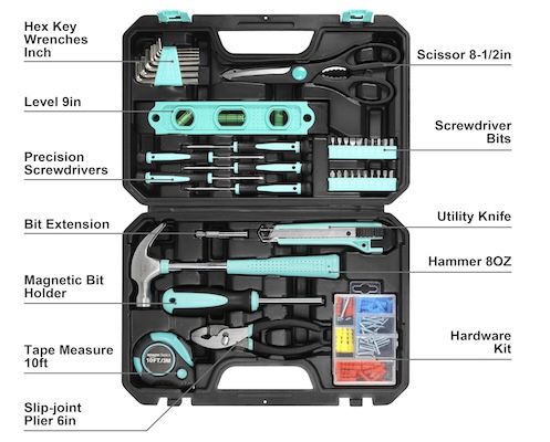 ⚒️ Amazon Basics 142 tlg. Haushaltswerkzeugset mit Werkzeugkoffer für 21,71€ (statt 30€)