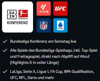 ⚽️🏈 DAZN Super Sports Abo nur 9,99€ mtl. (statt 20€ mtl.) ⚽️🏈 DAZN Super Sports Abo nur 9,99€ mtl. (statt 20€ mtl.)