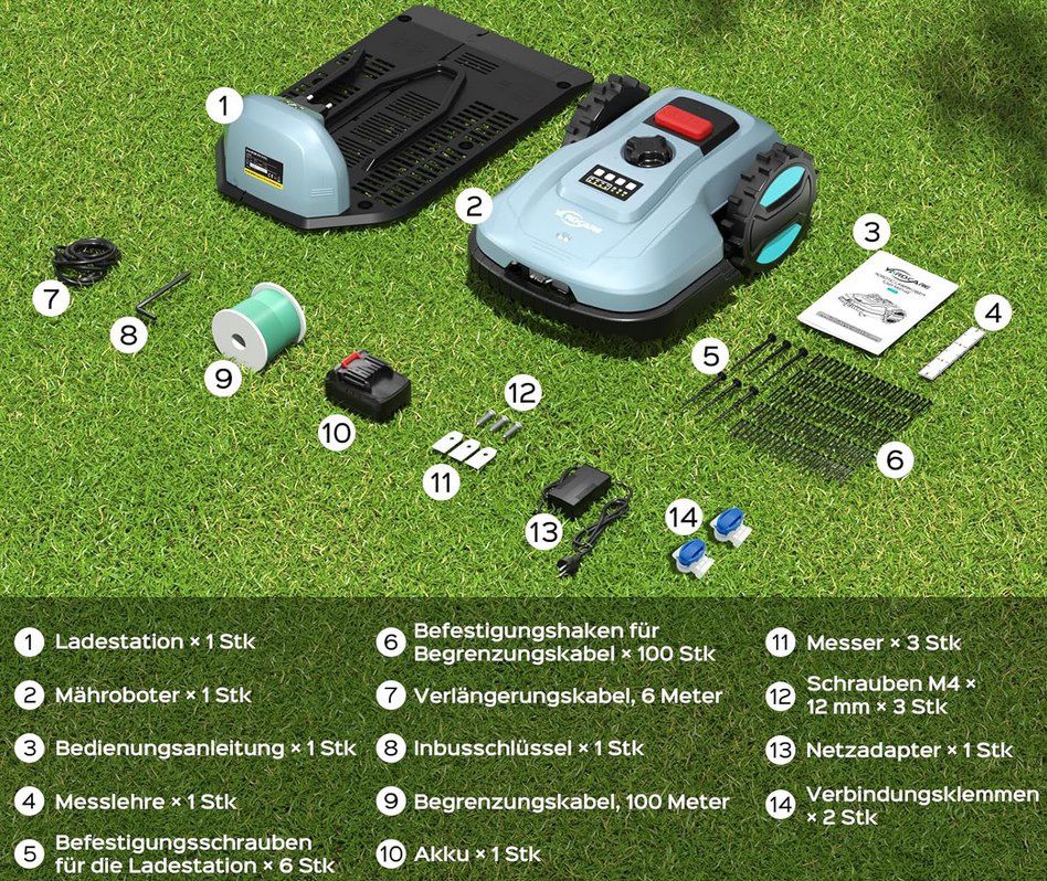 YARDCARE E400 Mähroboter mit App Steuerung (bis 400m²) für 279,99€ (statt 380€)