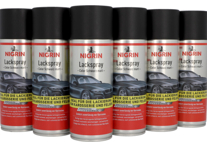 6x NIGRIN Lackspray Matt Schwarz je 400ml für 19,99€ (statt 29€)