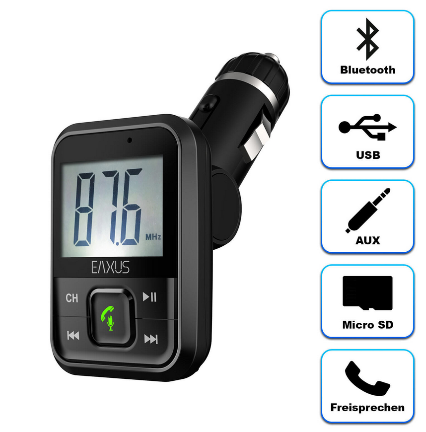 EAXUS FM Bluetooth Kfz. Transmitter für 9,99€ (statt 14€)