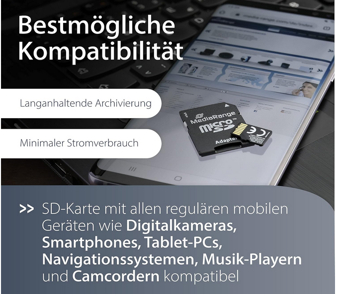 Mediarange MR955 Micro SDXC Karte 64GB Speicherkarte für 4,99€ (statt 9€)