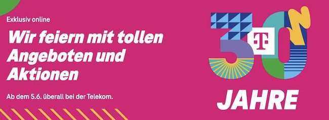 🥳 30 Jahre Telekom 🔥 Telekom MagentaMobil Prepaid M mit 30GB nur 9,95€