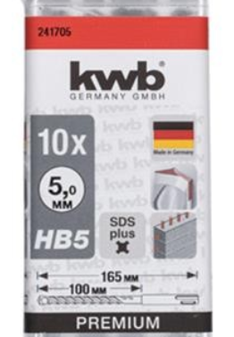 10x KWB HB5 SDS Plus Hammerbohrer 165/100 mm Ø 5 mm für 14,90€ (statt 57€?)