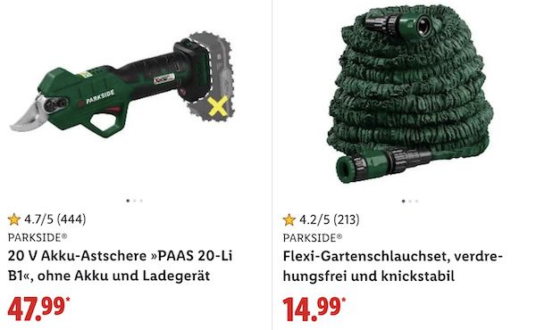 🏡 Lidl: Garten Sale mit bis  50%   z.B. Mini Kettensäge ab 34,99€ (statt 70€)