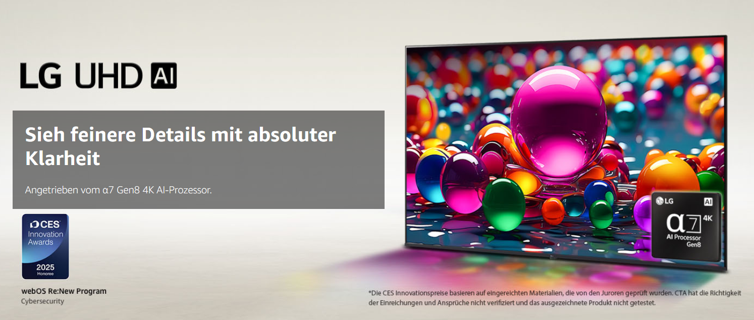LG UA75006LA 55 Zoll UHD AI TV für 394,05€ (statt 529€)