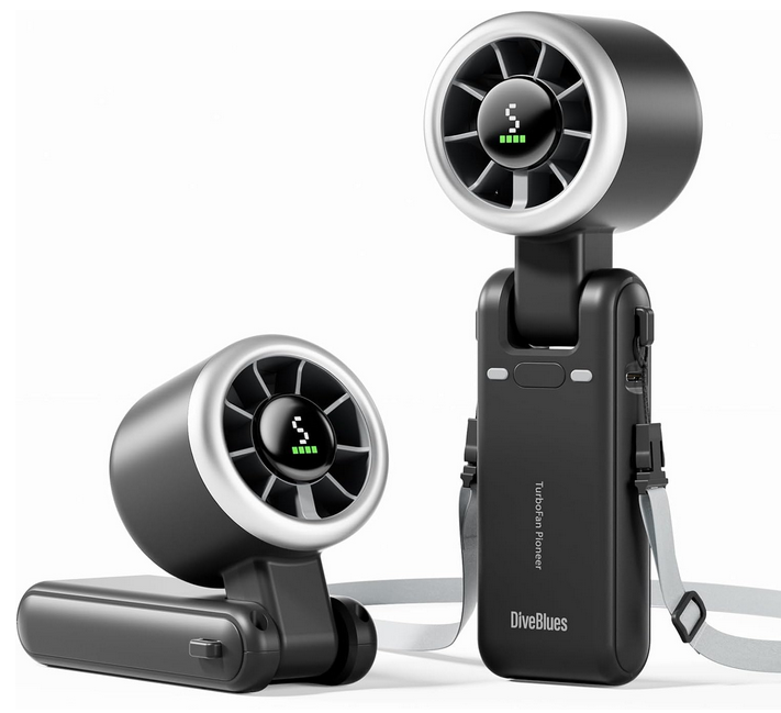 Diveblues Tragbarer Akku Turbo Handventilator für 11,39€ (statt 19€)