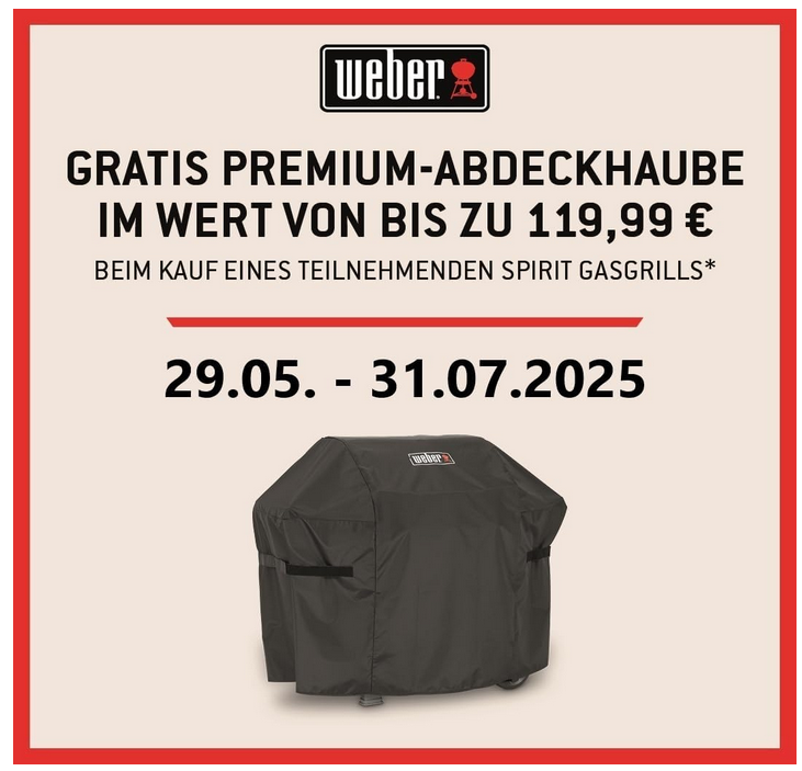 Weber Spirit E 210 Gasgrill 2 Brennern für 372,59€ (statt 423€)   inkl. Abdeckhaube (119€)