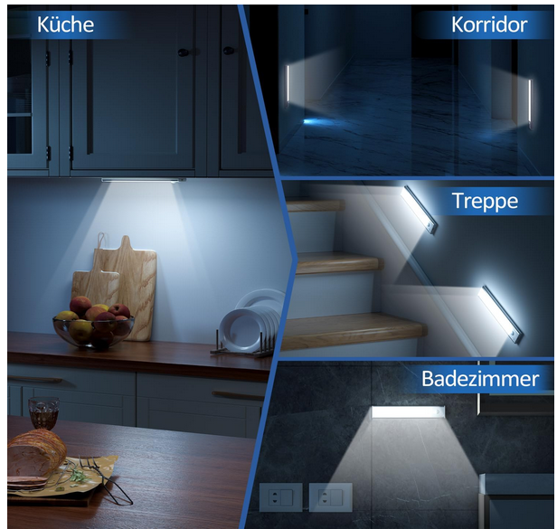 JEKEMORY 2x LED Unterbauleuchte mit Bewegungsmelder für 9,95€ (statt 17€)