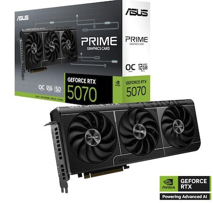 ASUS Prime GeForce RTX 5070 12GB GDDR7 OC Edition für 517,71€ (statt 579€)