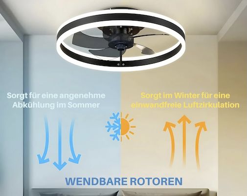 Yeelight Deckenventilator mit LED Beleuchtung (50cm) für nur 36,39€ (statt 60€)