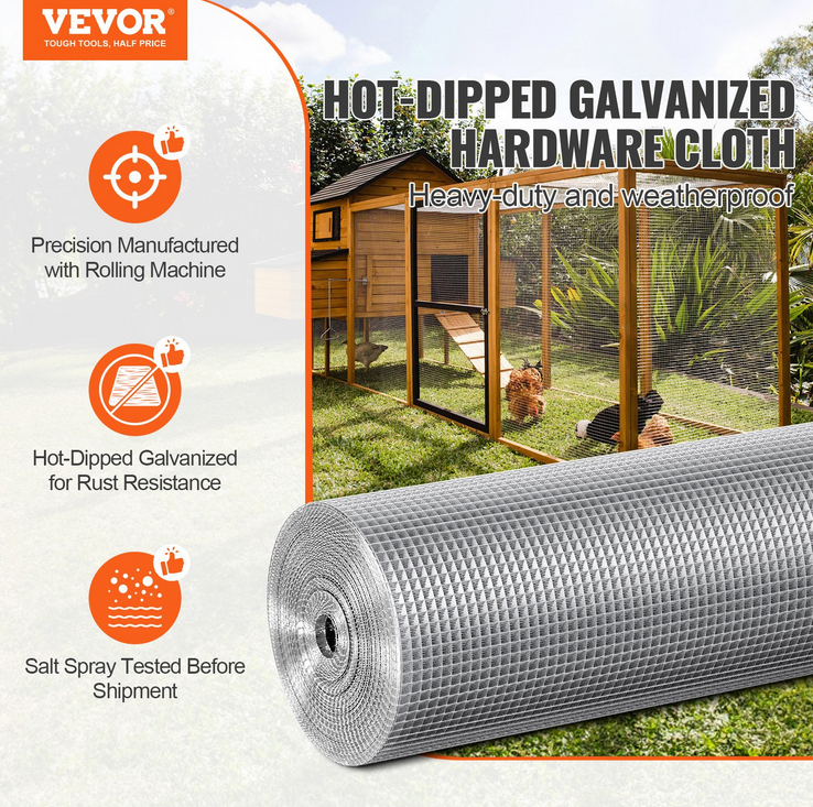 Vevor 15m Maschendrahtzaun feuerverzinkt 122cm für 37,04€ (statt 52€)