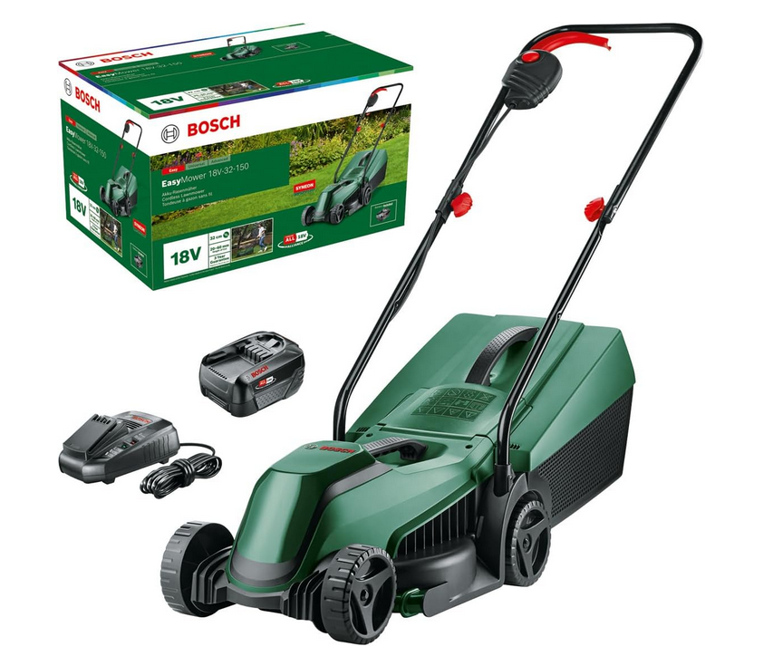 🏎️Bosch EasyMower 18V-32-150 Akku-Rasenmäher 32cm für 169,99€ (statt  225€)