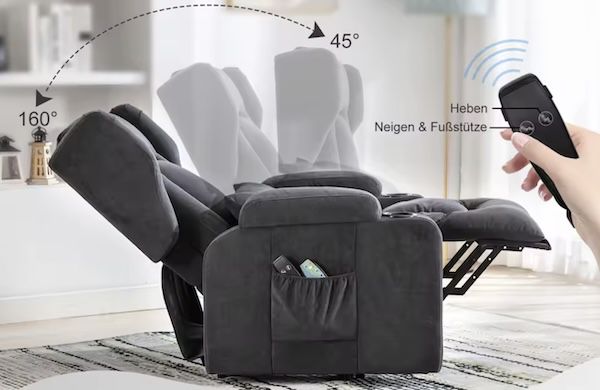 💆‍♂️ Comhoma Relaxsessel mit Massagefunktion und Aufstehhilfe für 237,40€ (statt 310€)