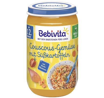 6x Bebivita Menüs ab dem 12. Monat Couscous-Gemüse mit Süßkartoffeln für 4€ (statt 8€)