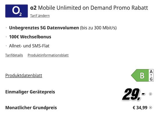 🍏 Apple iPhone 16 für 29€ + o2 Allnet inkl. unlimited 5G für 34,99€ mtl. + 100€ Bonus