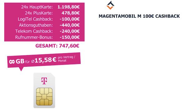 Crazy 🤯 2x Telekom MagentaEINS Mobil M mit unlimited 5G für eff. 15,58€ mtl. pro Tarif