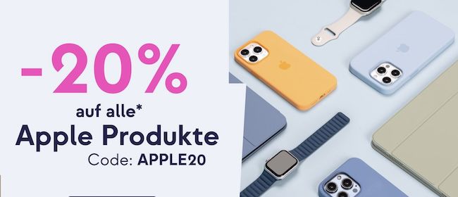 🍏 Apple Produkt Sale mit 20% extra + keine VSK   z.B. iPhone 16 Pro Clearcase 33,59€ (statt 39€)