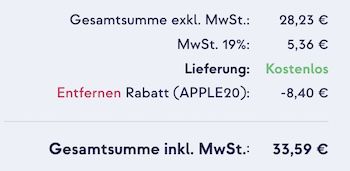 🍏 Apple Produkt Sale mit 20% extra + keine VSK   z.B. iPhone 16 Pro Clearcase 33,59€ (statt 39€)