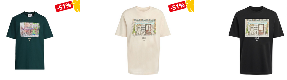 adidas Paint Rome oder Paris Herren T Shirt für je 21,99€ (statt 27€)