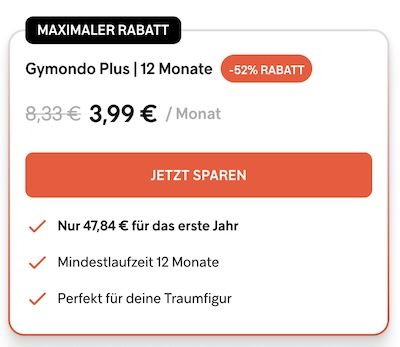 🤯 Nur 3,99€ mtl. 💪 52% Rabatt auf Gymondo Plus Online Fitness Paket (statt 120€)