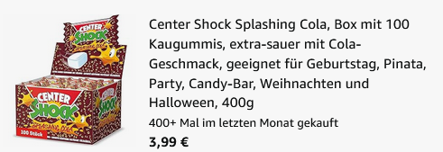 🍬 Center Shock Splashing Cola Box 100er (extra sauer) ab 3,99€ (statt 10€)