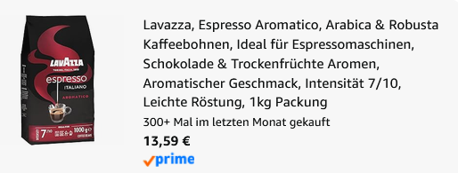 ☕ 1kg Lavazza Espresso Italiano Aromatico Kaffeebohnen ab 13,59€ (statt 18€) ☕ 1kg Lavazza Espresso Italiano Aromatico Kaffeebohnen ab 13,59€ (statt 18€)